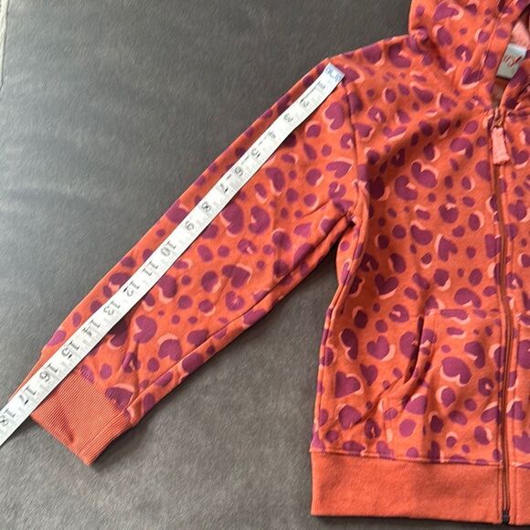 Kids' Cat & Jack Chestnut Hoodie Animal Print Purple Hearts Full Zip Size M (8) - Picture 5 of 7